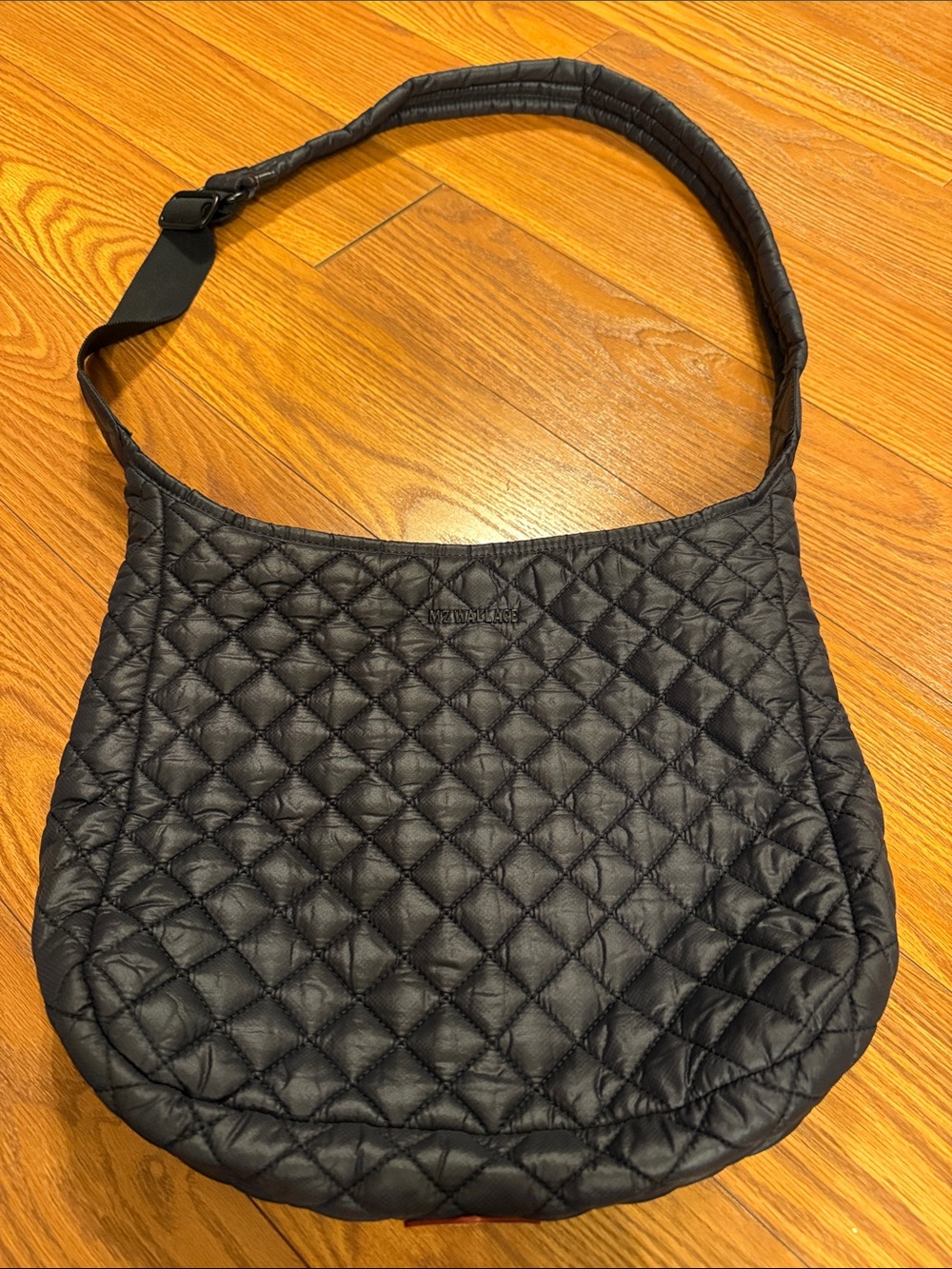 MZ Wallace Parker Black Quilted Shoulder Bag with Adjustable Strap